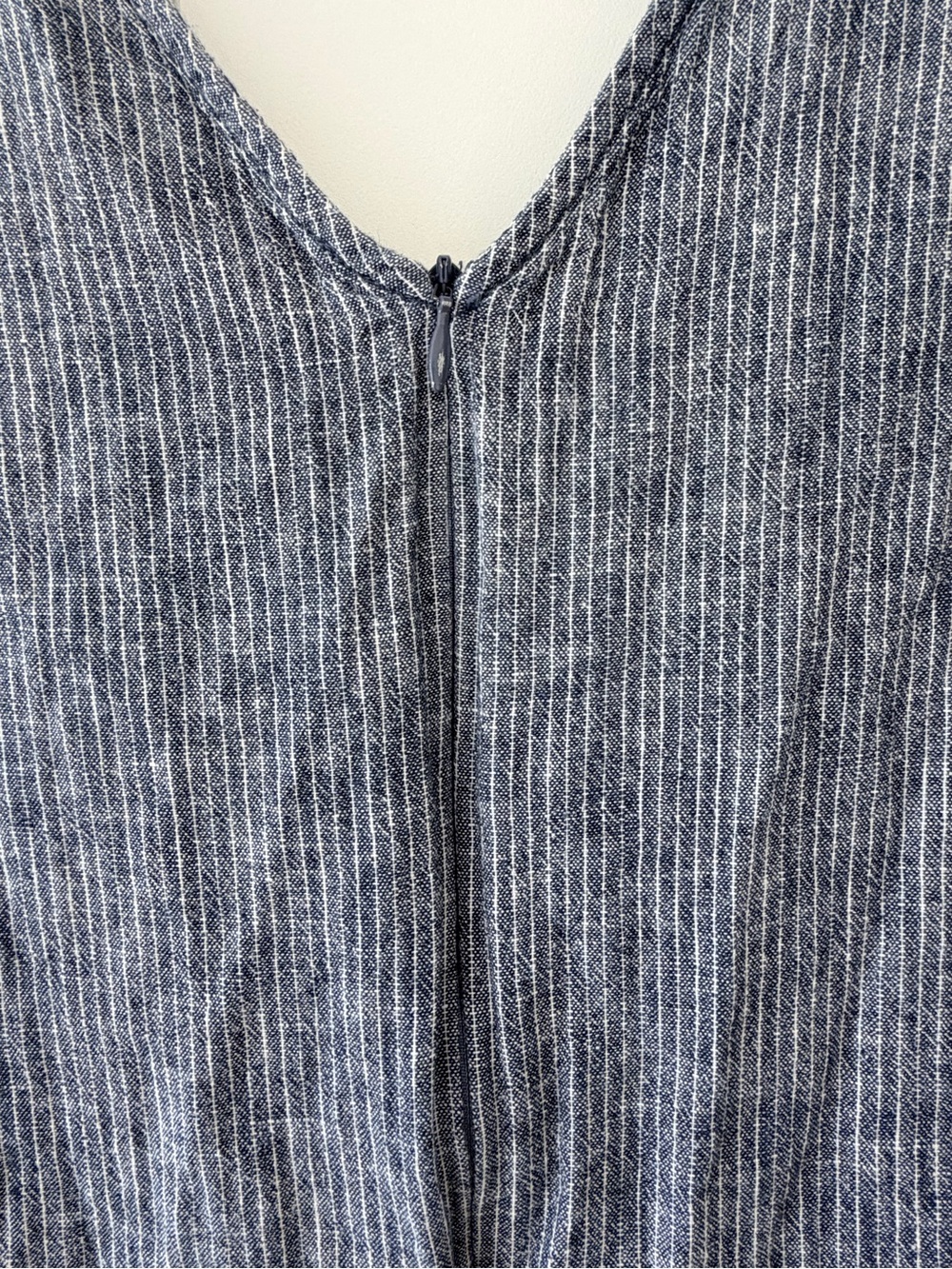 Striped Linen Jumpsuit in Heathered Blue - Picture 4 of 6